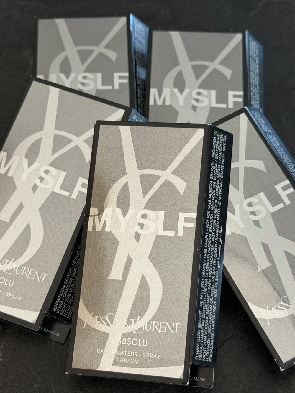 5pk- Yves Saint Laurent MYSLF L'Absolu sample cards 1.2ml x 5